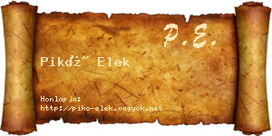Pikó Elek névjegykártya